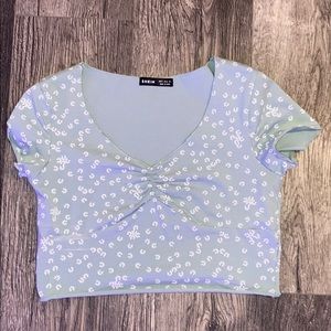 cropped mint green top